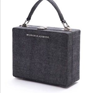 Brandon Blackwood Mini Kendrick Trunk| Black Denim with Gold Hardware